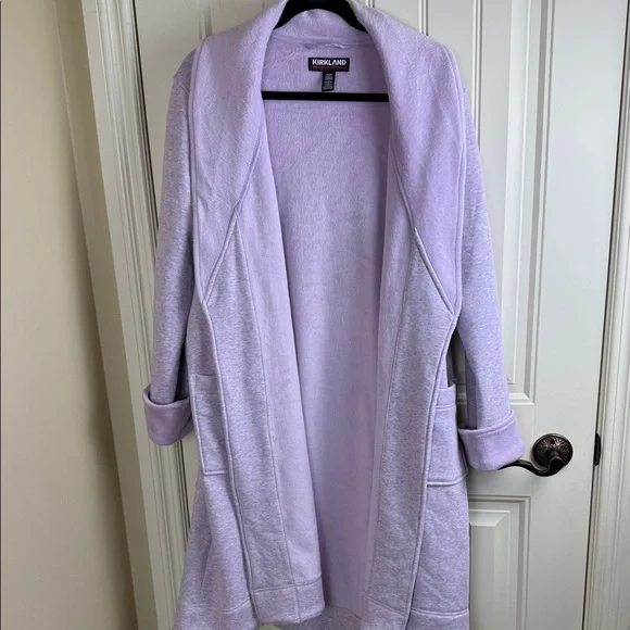 Kirkland Signature Robe Lilac Purple Fleece Lined Housecoat Pajamas Women's Sz M - Picture 8 of 14